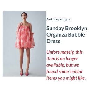 Anthropologie x Sunday in Brooklyn Organza Bubble Dress Cotton Candy Pink sz L